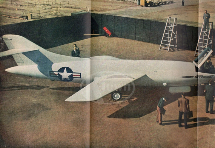 AIR TRAILS ANTIQUE GRAPHIC AVIATION MAGAZINE 112D FLYING WING PLANE POSTER 1948 - K-townConsignments