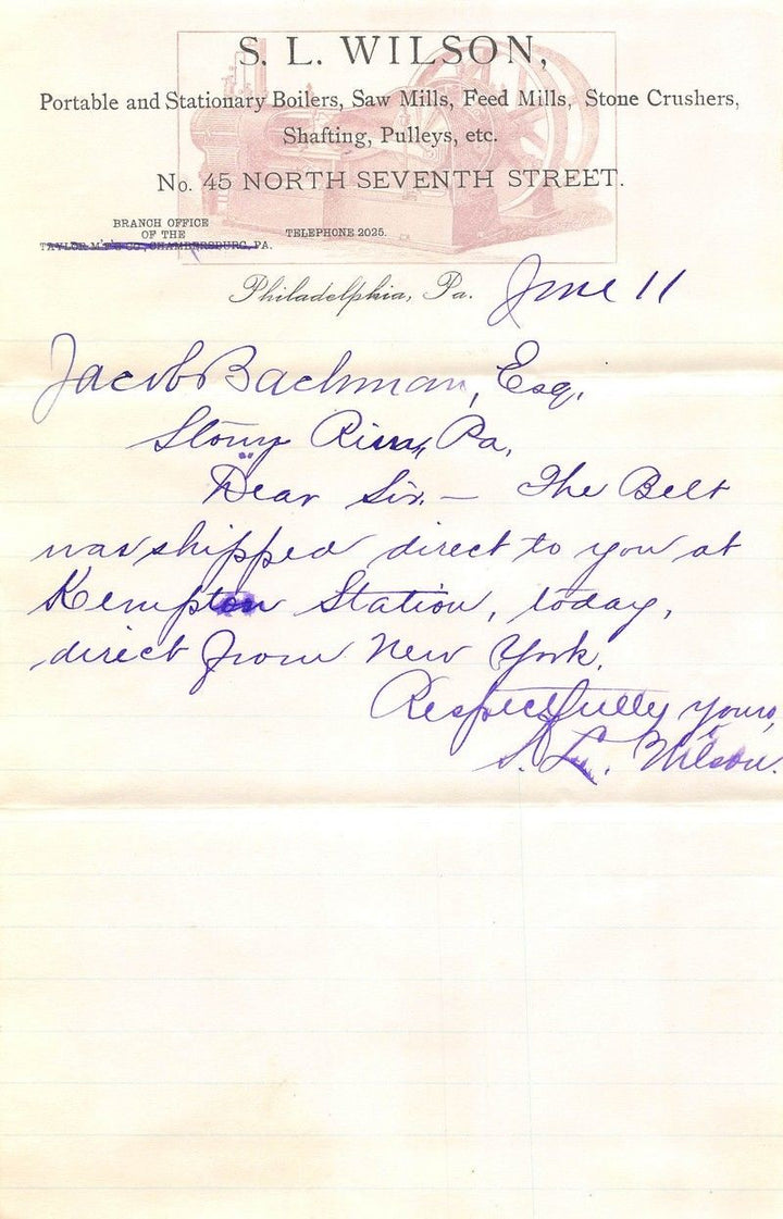 S. L. WILSON BOILERS INDUSTRIAL MACHINERY ANTIQUE GRAPHIC ADVERTISING LETTERHEAD - K-townConsignments