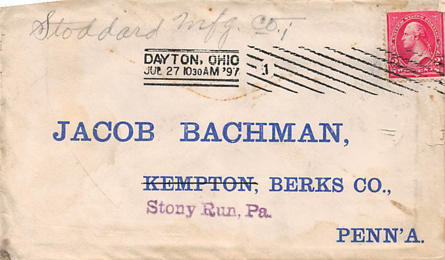 JOHN DODDS FARM TOOLS DAYTON OHIO ANTIQUE GRAPHIC ADVERTISING LETTER MAIL COVER - K-townConsignments