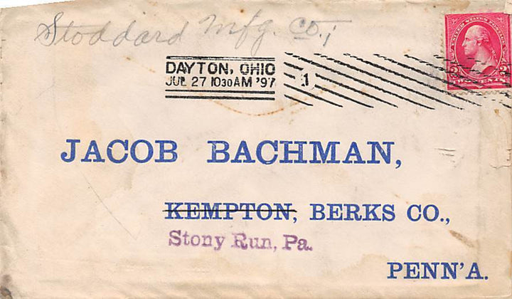 JOHN DODDS FARM TOOLS DAYTON OHIO ANTIQUE GRAPHIC ADVERTISING LETTER MAIL COVER - K-townConsignments