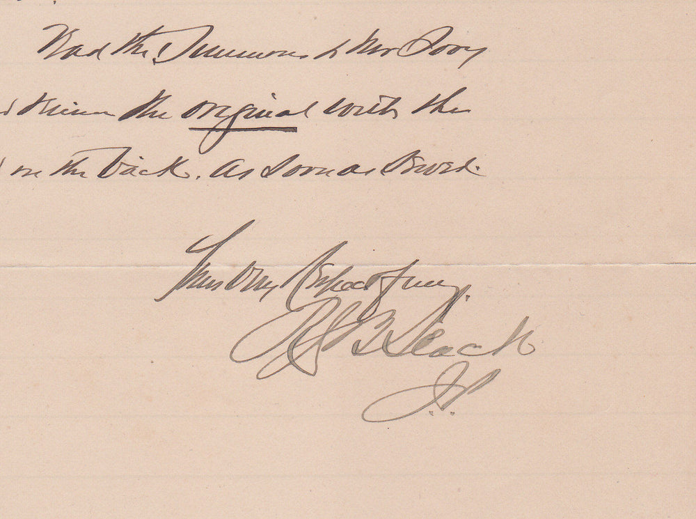 JUSTICE OF PEACE RJB SLACK MOUNT HOLLY NJ ANTIQUE AUTOGRAPH SIGNED LETTER 1916 - K-townConsignments