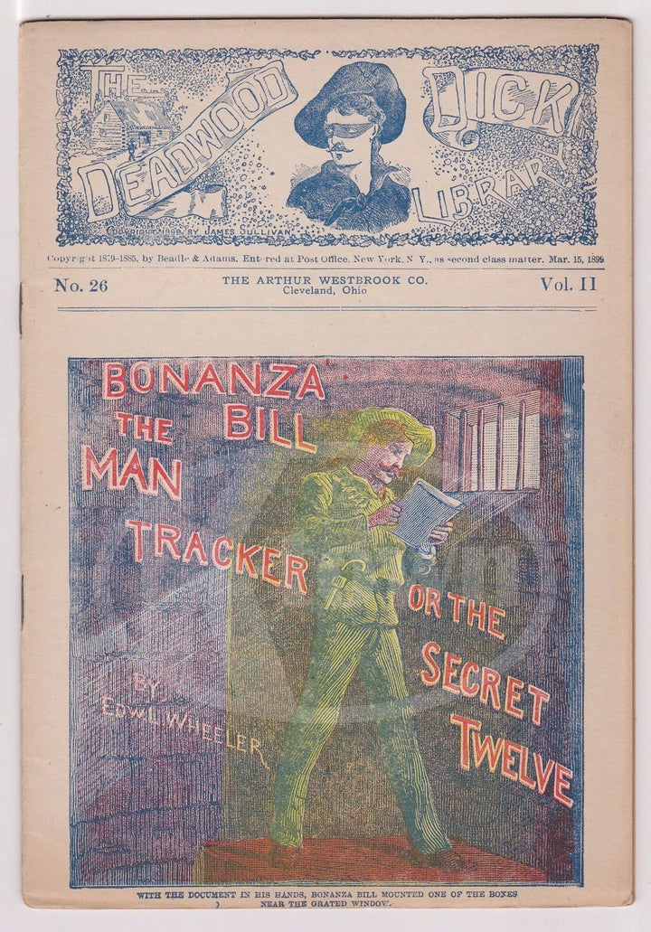 DEADWOOD DICK No. 26 BONANZA BILL FUGITIVE TRACKER ANTIQUE WESTERN DIME NOVEL - K-townConsignments