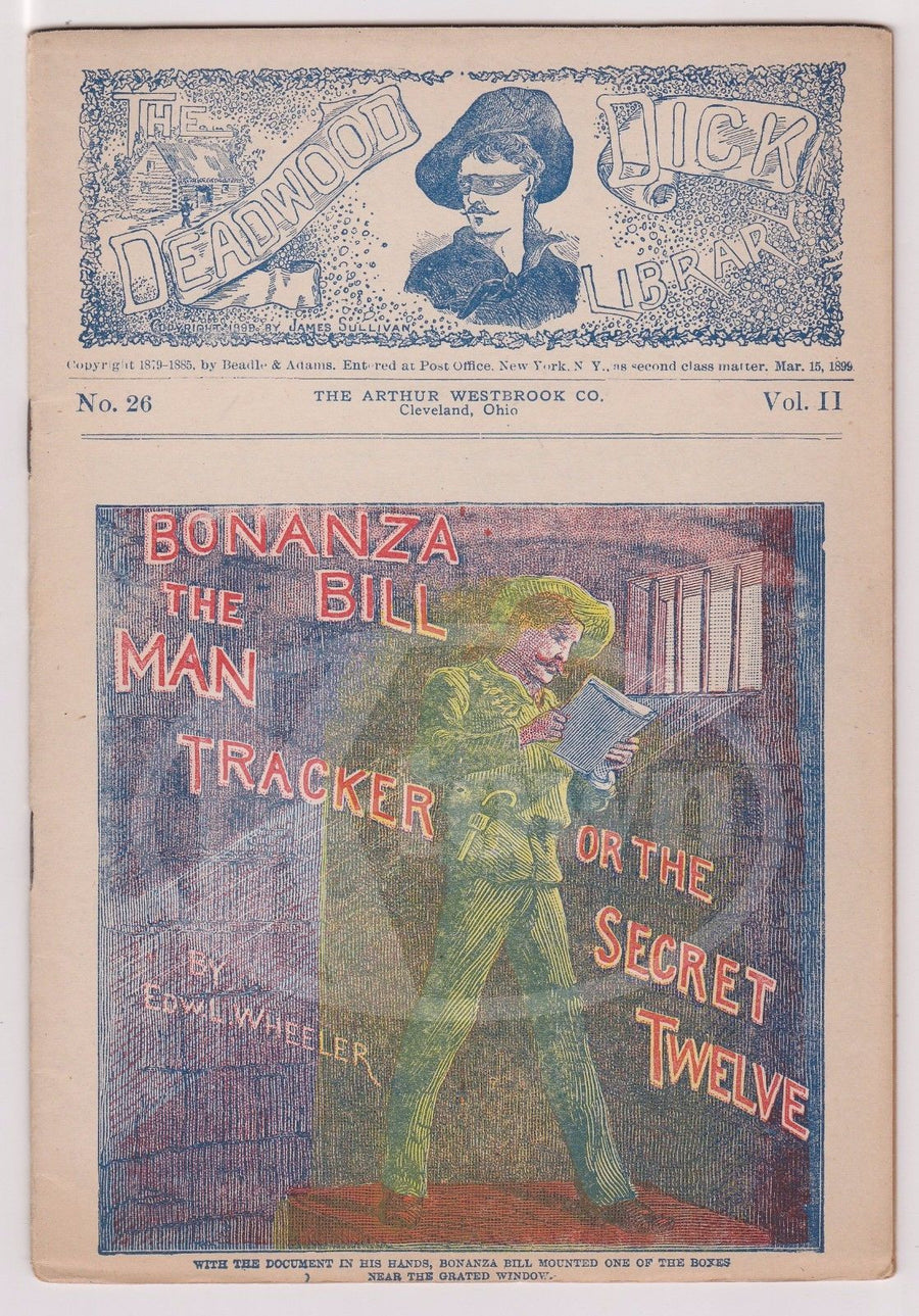 DEADWOOD DICK No. 26 BONANZA BILL FUGITIVE TRACKER ANTIQUE WESTERN DIME NOVEL - K-townConsignments