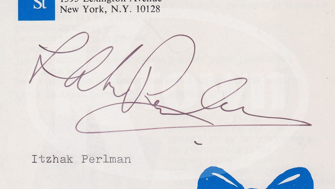 ITZHAK PERLMAN ISRAELI AMERICAN VIOLIN MUSICIAN VINTAGE AUTOGRAPH SIGNATURE - K-townConsignments