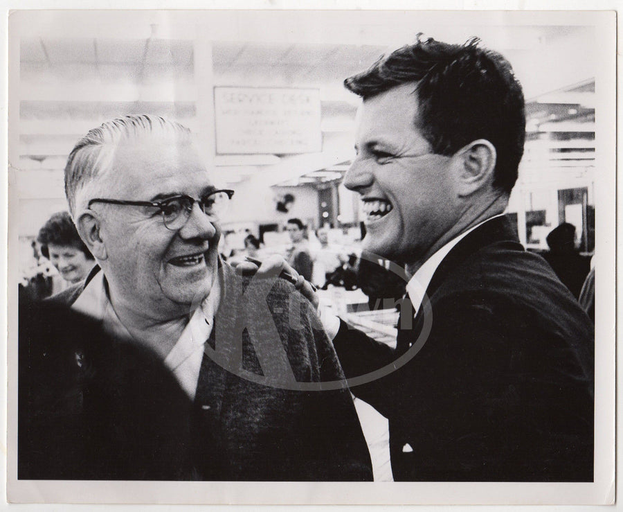 TED KENNEDY CANDID LAUGHING SHOT VINTAGE NEWS PRESS PHOTOGRAPH 1972 - K-townConsignments
