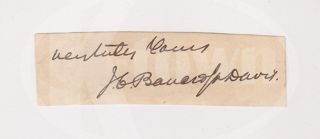 BANCROFT DAVIS NEWBURGH & NEW YORK RAILWAY TRAIN PRESIDENT AUTOGRAPH SIGNATURE - K-townConsignments