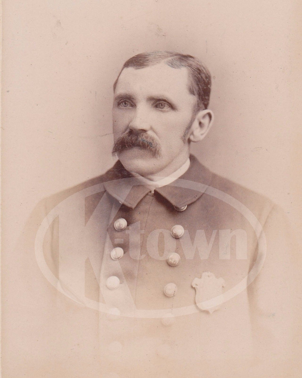TROY NEW YORK POLICE OFFICER IN UNIFORM ANTIQUE CABINET PHOTO BY ZEPH MAGILL - K-townConsignments
