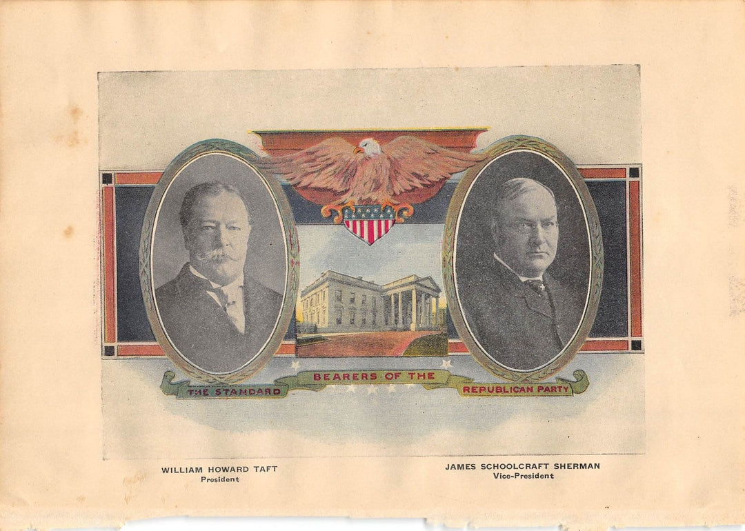 PRESIDENT WILLIAM HOWARD TAFT ANTIQUE PATRIOTIC GRAPHIC ART ILLUSTRATION PRINT - K-townConsignments