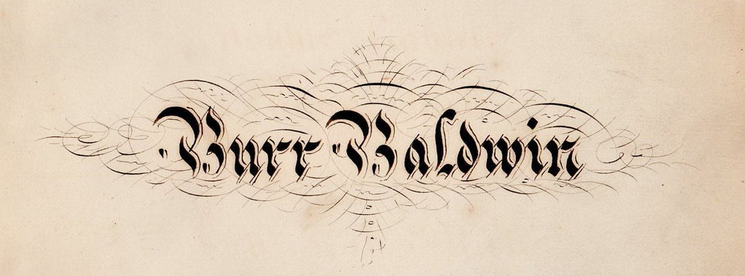 BURR BALDWIN EASTMAN COLLEGE POUGHKEEPSIE NY FOLK ART AUTOGRAPH CALLIGRAPHY 1891 - K-townConsignments