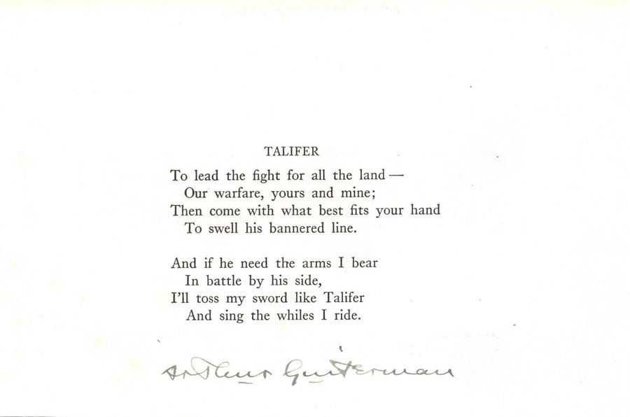 ARTHUR GUITERMAN WRITER POET HUMORIST AUTHOR ORIGINAL AUTOGRAPH SIGNATURE - K-townConsignments