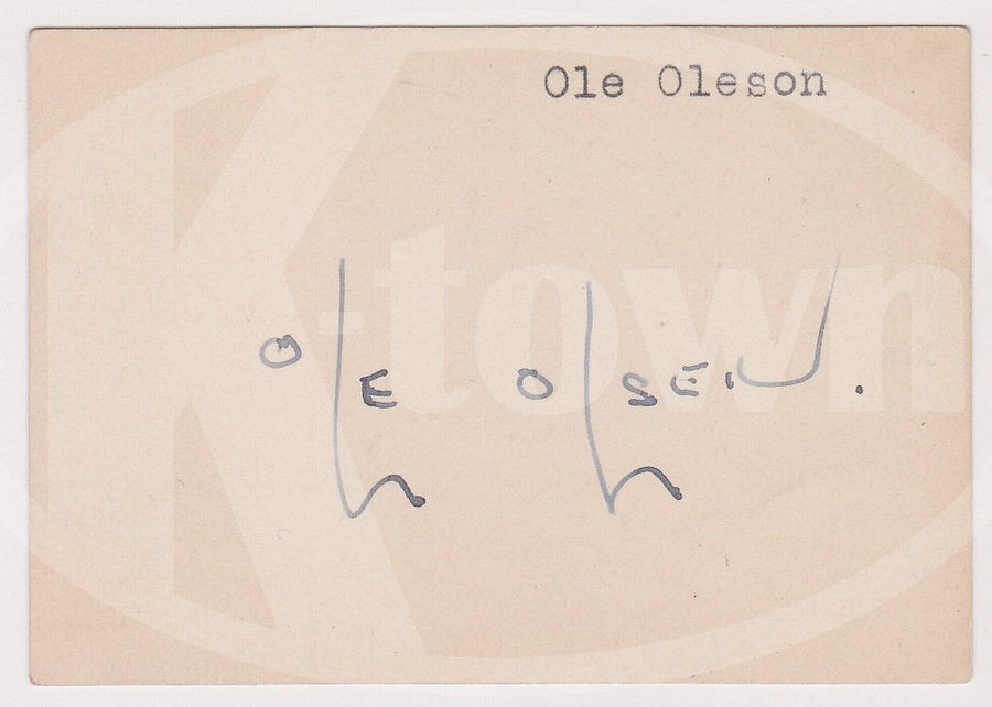 OLE OLSEN VAUDEVILLE COMEDIAN ACTOR ORIGINAL VINTAGE AUTOGRAPH SIGNATURE CARD - K-townConsignments