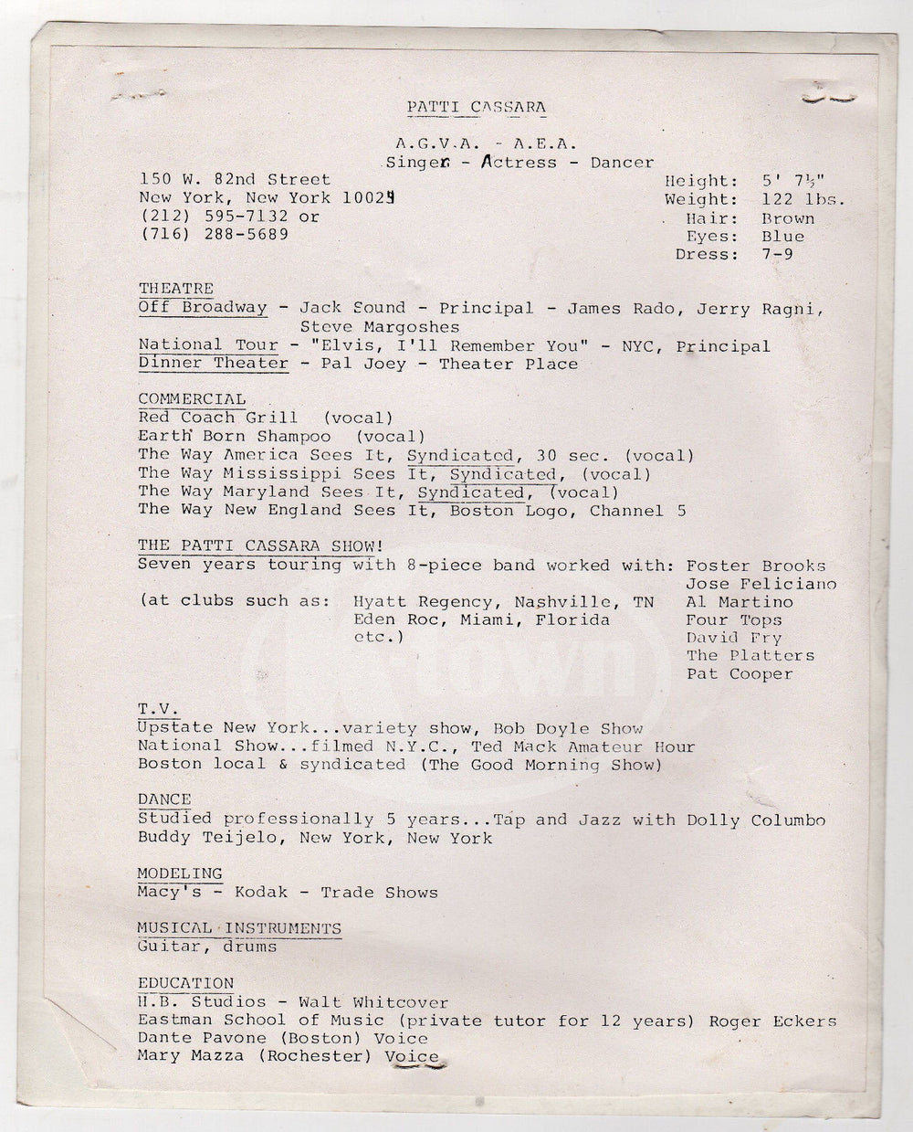 PATTI CASSARA ELVIS I'LL REMEMBER YOU ACTRESS VINTAGE HEADSHOT PROMO PHOTO - K-townConsignments