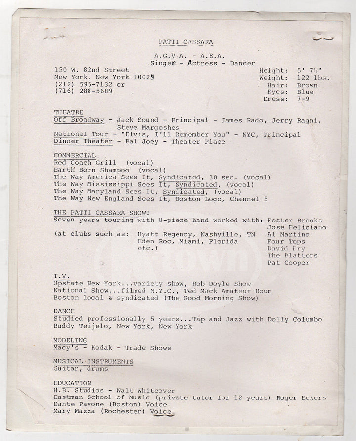 PATTI CASSARA ELVIS I'LL REMEMBER YOU ACTRESS VINTAGE HEADSHOT PROMO PHOTO - K-townConsignments