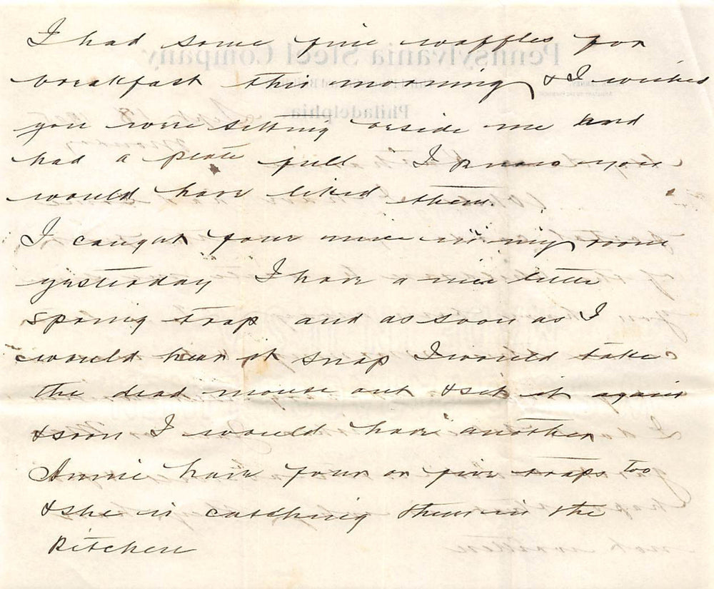 FRANK TENNEY PENNSYLVANIA STELL COMPANY PHILADELPHIA AUTOGRAPH SIGNED LETTER - K-townConsignments