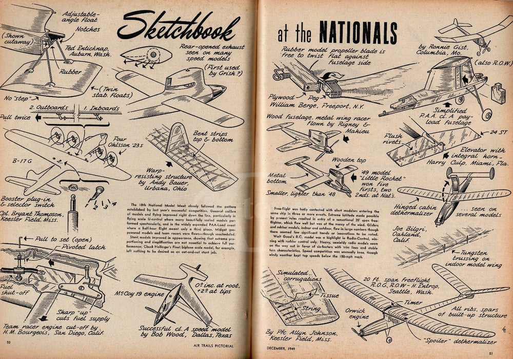 AIR TRAILS ANTIQUE GRAPHIC AVIATION MAGAZINE CONSOLIDATED VULTEE POSTER 1949 - K-townConsignments