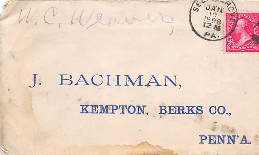 W. C. WEAVER KEMPTON PENNSYLVANIA FARMING ANTIQUE AUTOGRAPH SIGNED LETTER 1898 - K-townConsignments