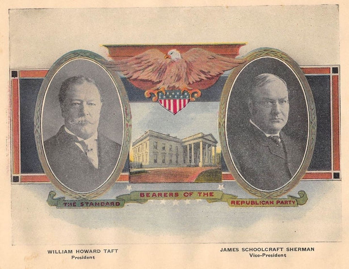 PRESIDENT WILLIAM HOWARD TAFT ANTIQUE PATRIOTIC GRAPHIC ART ILLUSTRATION PRINT - K-townConsignments