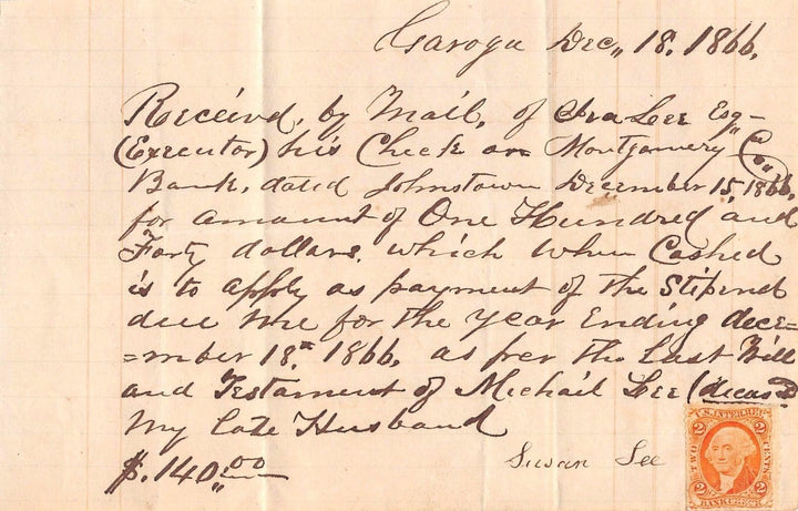 JOHNSTOWN MONTGOMERY COUNTY BANK PA ANTIQUE CHECK & ESTATE LETTERS MAIL ENVELOPE - K-townConsignments