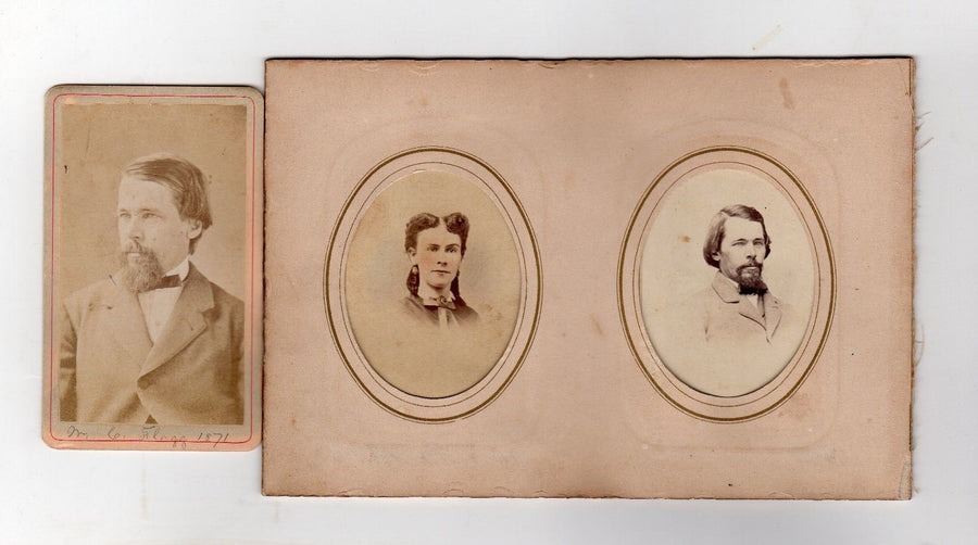 W. C. FLAGG CIVIL WAR IRS LINCOLN POLITICIAN AUTOGRAPH SIGNED CDV PHOTOS LOT - K-townConsignments