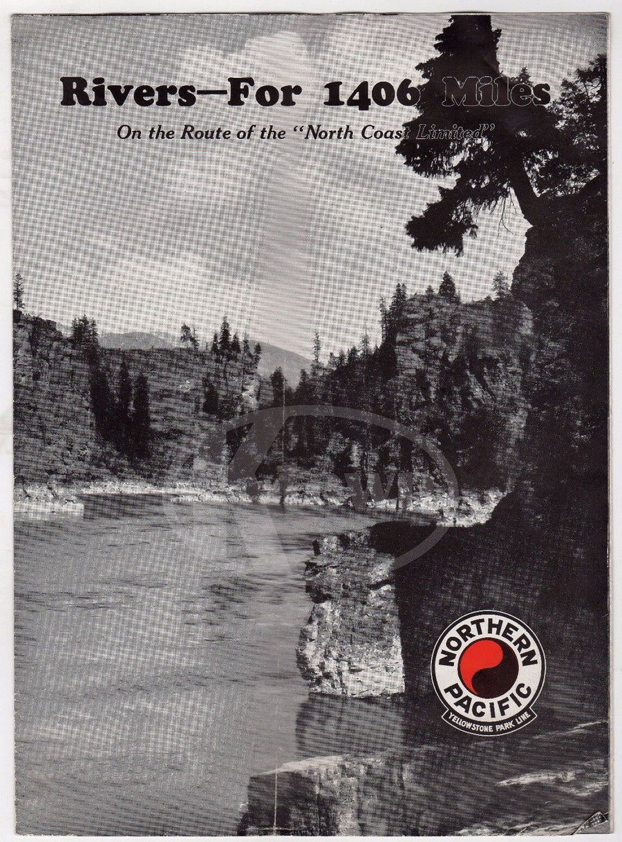 NORTHERN PACIFIC RAILWAY YELLOWSTONE PARK LINE ROUTE VINTAGE GRAPHIC ADVERTISING - K-townConsignments