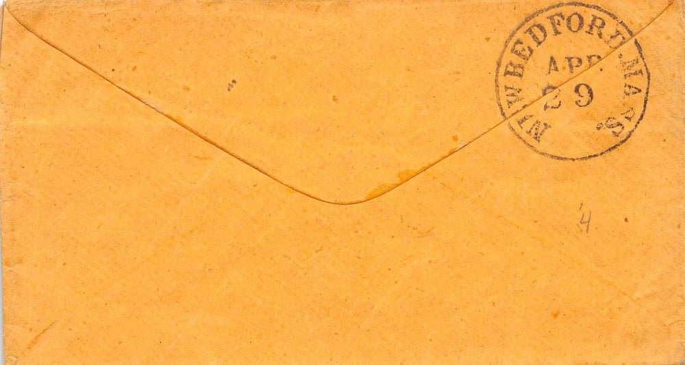 CHICAGO TO NEW BEDFORD MASS ANTIQUE CANCEL STAMPED POSTAL MAIL COVER 1860s - K-townConsignments