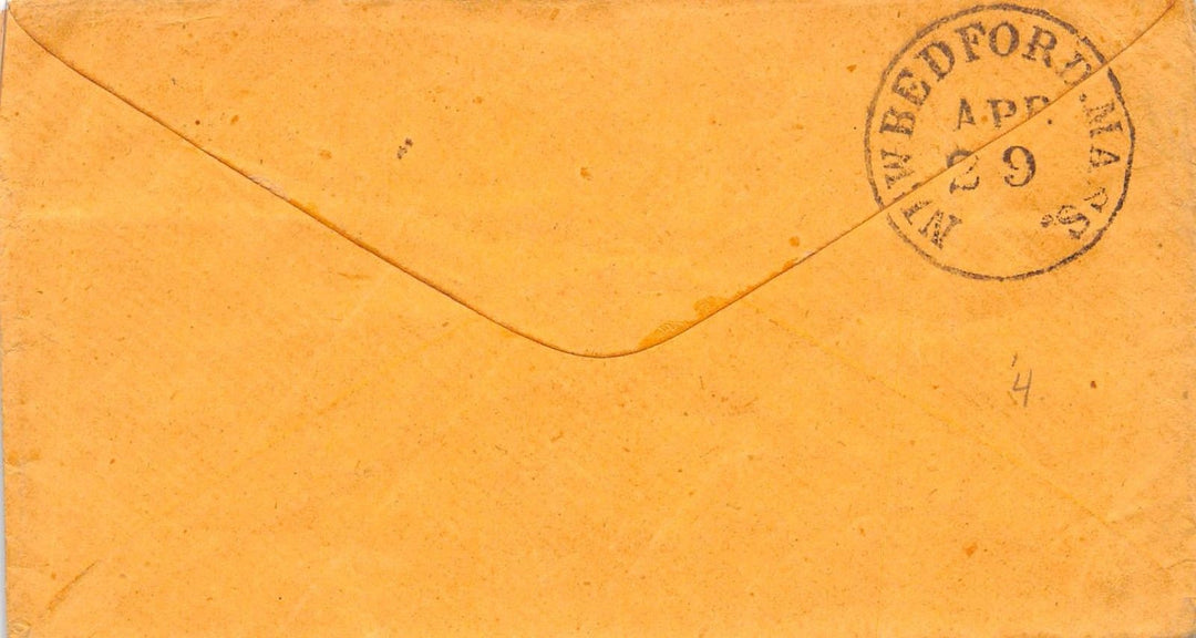 CHICAGO TO NEW BEDFORD MASS ANTIQUE CANCEL STAMPED POSTAL MAIL COVER 1860s - K-townConsignments