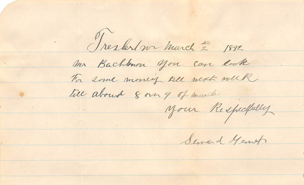 SEWARD GERNERT STONY RUN PENNSYLVANIA ANTIQUE AUTOGRAPH SIGNED LETTER & ENVELOPE - K-townConsignments