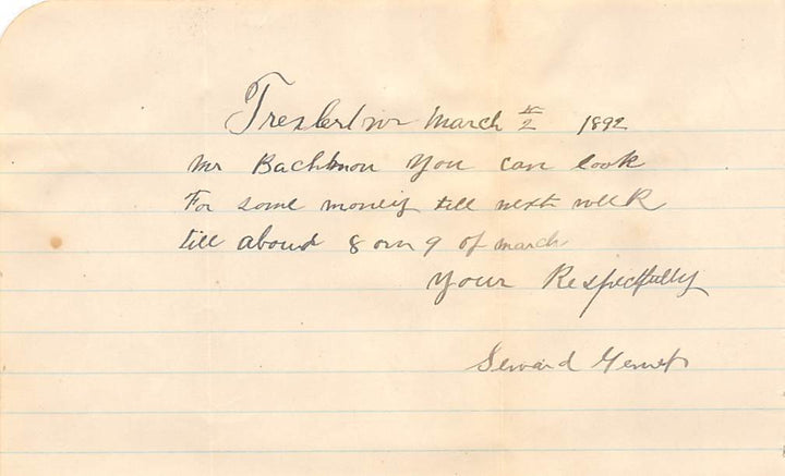 SEWARD GERNERT STONY RUN PENNSYLVANIA ANTIQUE AUTOGRAPH SIGNED LETTER & ENVELOPE - K-townConsignments