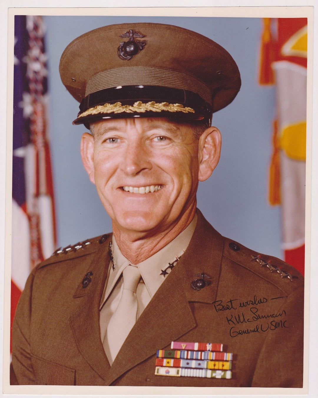 KENNETH MCLENNAN 4 STAR GENERAL US MARINES ORIGINAL AUTOGRAPH SIGNED PHOTOGRAPH - K-townConsignments