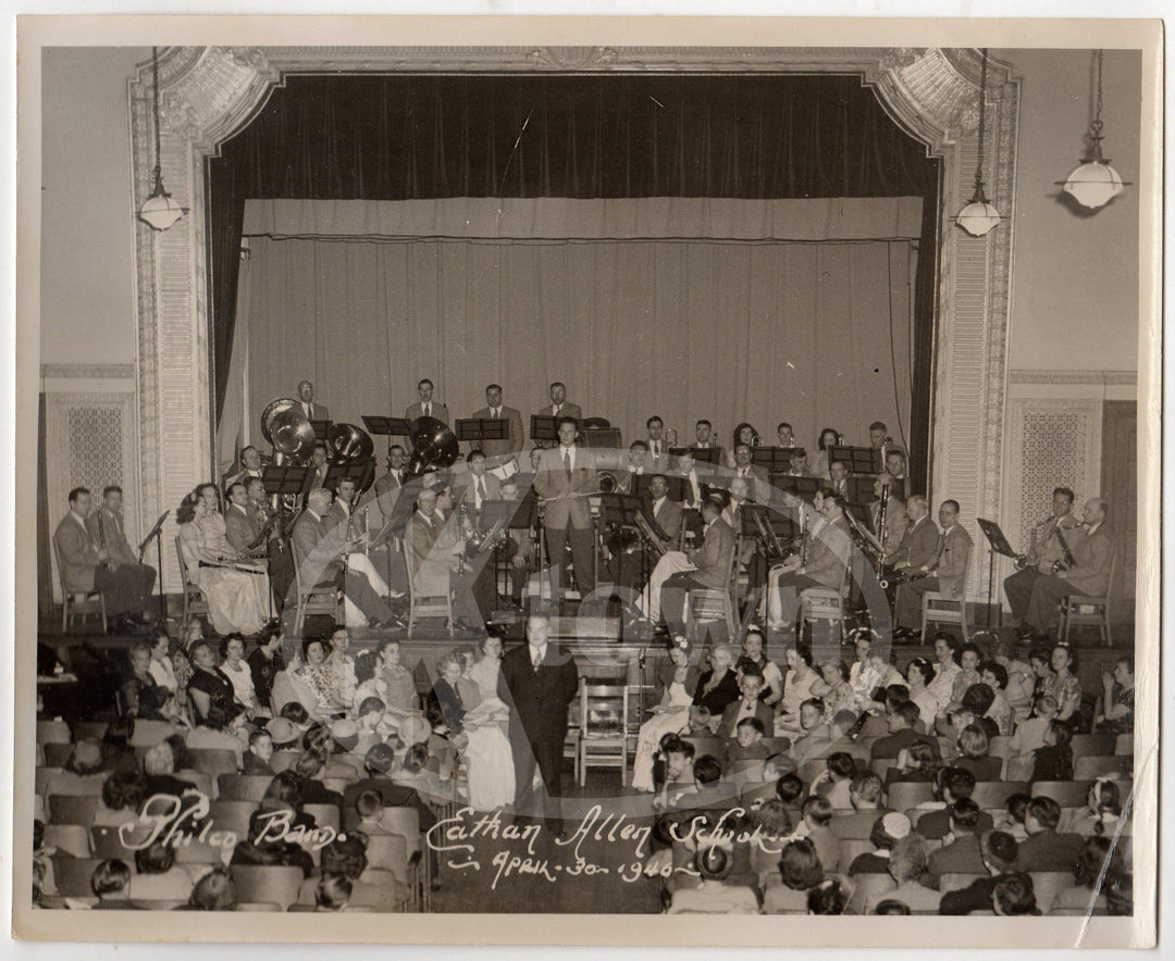 ETHAN ALLEN SCHOOL 1946 PHILCO BIG BAND MUSICIANS VINTAGE STAGE PROMO PHOTO - K-townConsignments