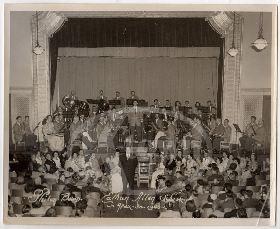 ETHAN ALLEN SCHOOL 1946 PHILCO BIG BAND MUSICIANS VINTAGE STAGE PROMO PHOTO - K-townConsignments