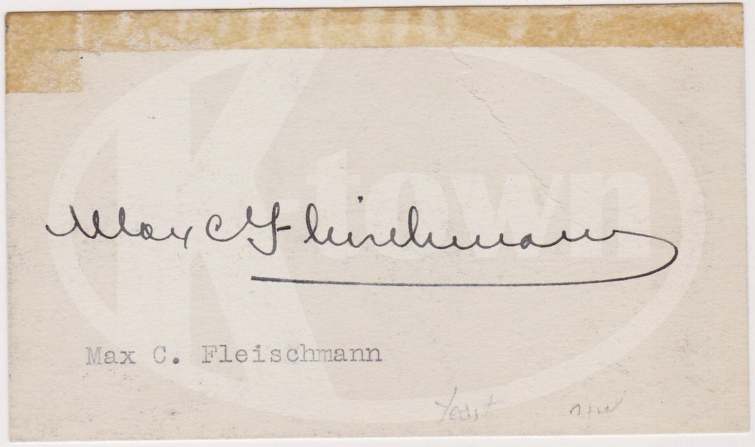 MAJOR MAX FLEISCHMANN SANTA BARBARA FOUNDATION FOUNDER AUTOGRAPH SIGNATURE CARD - K-townConsignments