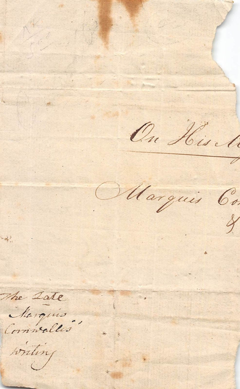 MARQUESS CHARLES CORNWALLIS BRITISH ARMY OFFICER RELATED ANTIQUE DOCUMENT 1803 - K-townConsignments