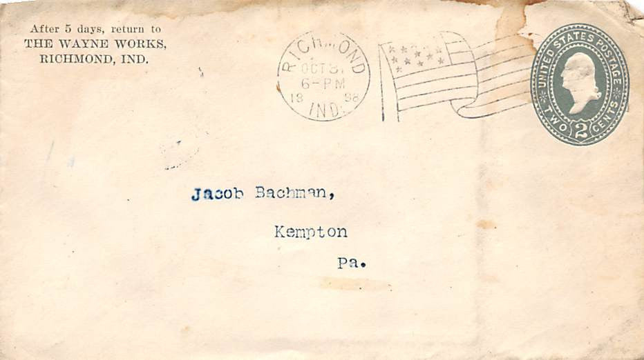 WAYNE WORKS FARM EQUIPMENT MACHINERY RICHMOND INDIANA ANTIQUE ADVERTISING LETTER - K-townConsignments