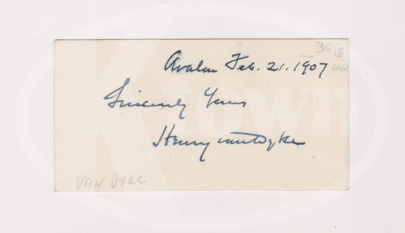 HENRY VAN DYKE NETHERLANDS MINISTER POLITICIAN ANTIQUE AUTOGRAPH SIGNED CARD - K-townConsignments