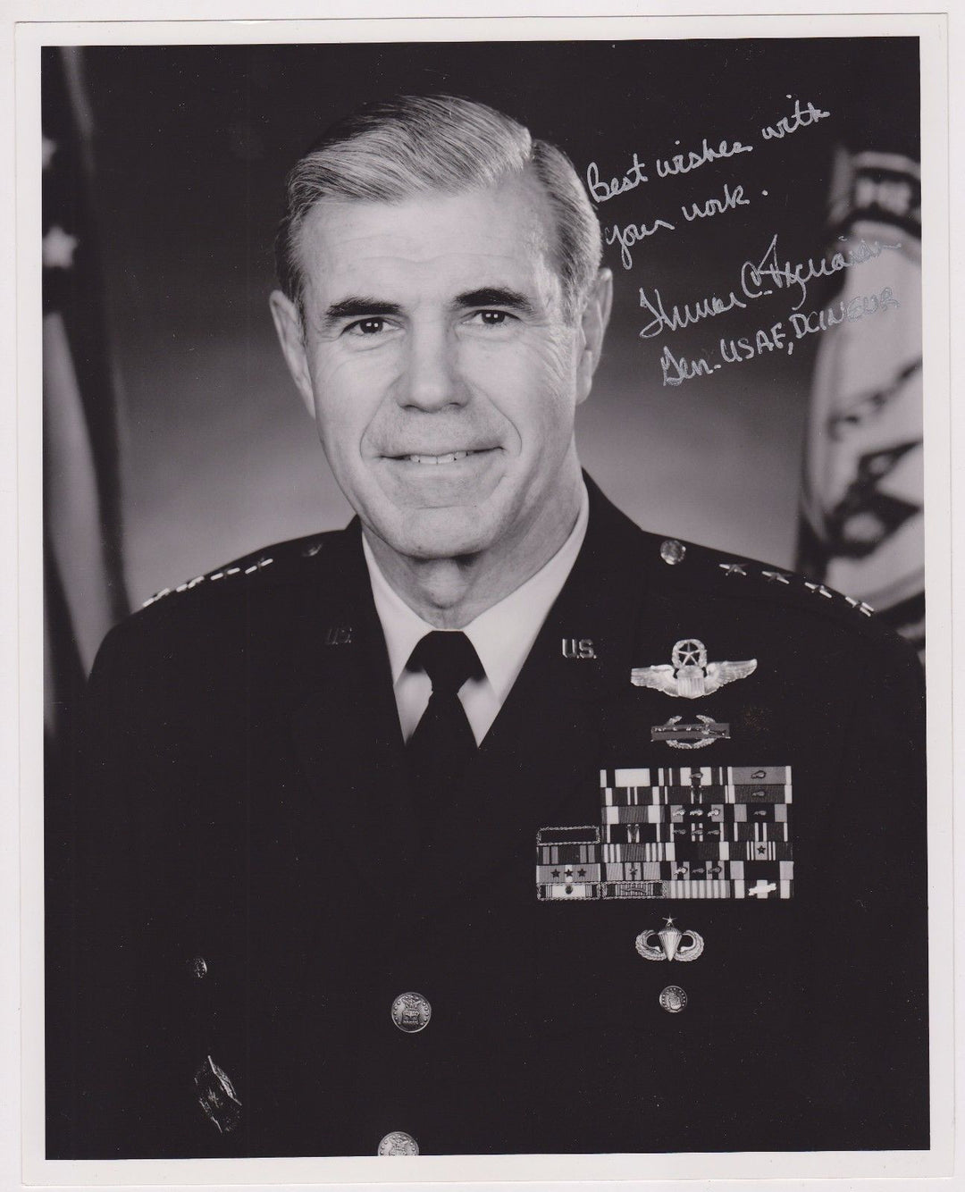 THOMAS RICHARD AIR FORCE 4 STAR GENERAL ORIGINAL AUTOGRAPH SIGNED MILITARY PHOTO - K-townConsignments