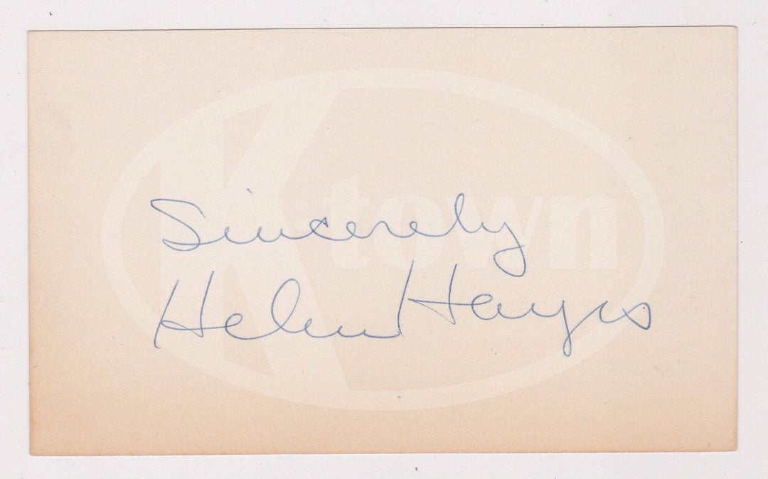 HELEN HAYES PRESIDENTIAL MEDAL OF FREEDOM ACTRESS ORIGINAL AUTOGRAPH SIGNED CARD - K-townConsignments