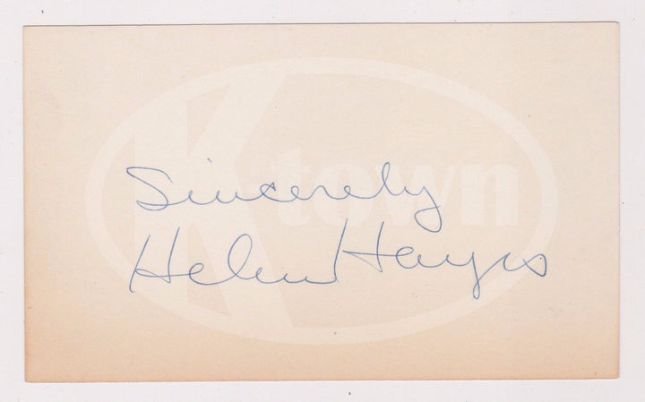 HELEN HAYES PRESIDENTIAL MEDAL OF FREEDOM ACTRESS ORIGINAL AUTOGRAPH SIGNED CARD - K-townConsignments
