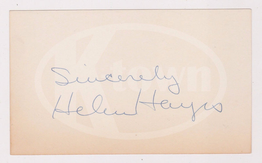 HELEN HAYES PRESIDENTIAL MEDAL OF FREEDOM ACTRESS ORIGINAL AUTOGRAPH SIGNED CARD - K-townConsignments