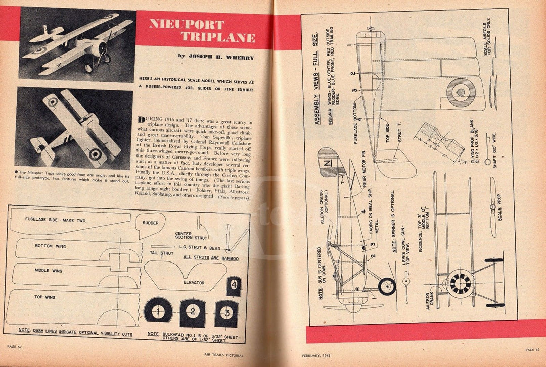 AIR TRAILS ANTIQUE GRAPHIC AVIATION MAGAZINE AERONCA DUO PLANE POSTER 1948 - K-townConsignments