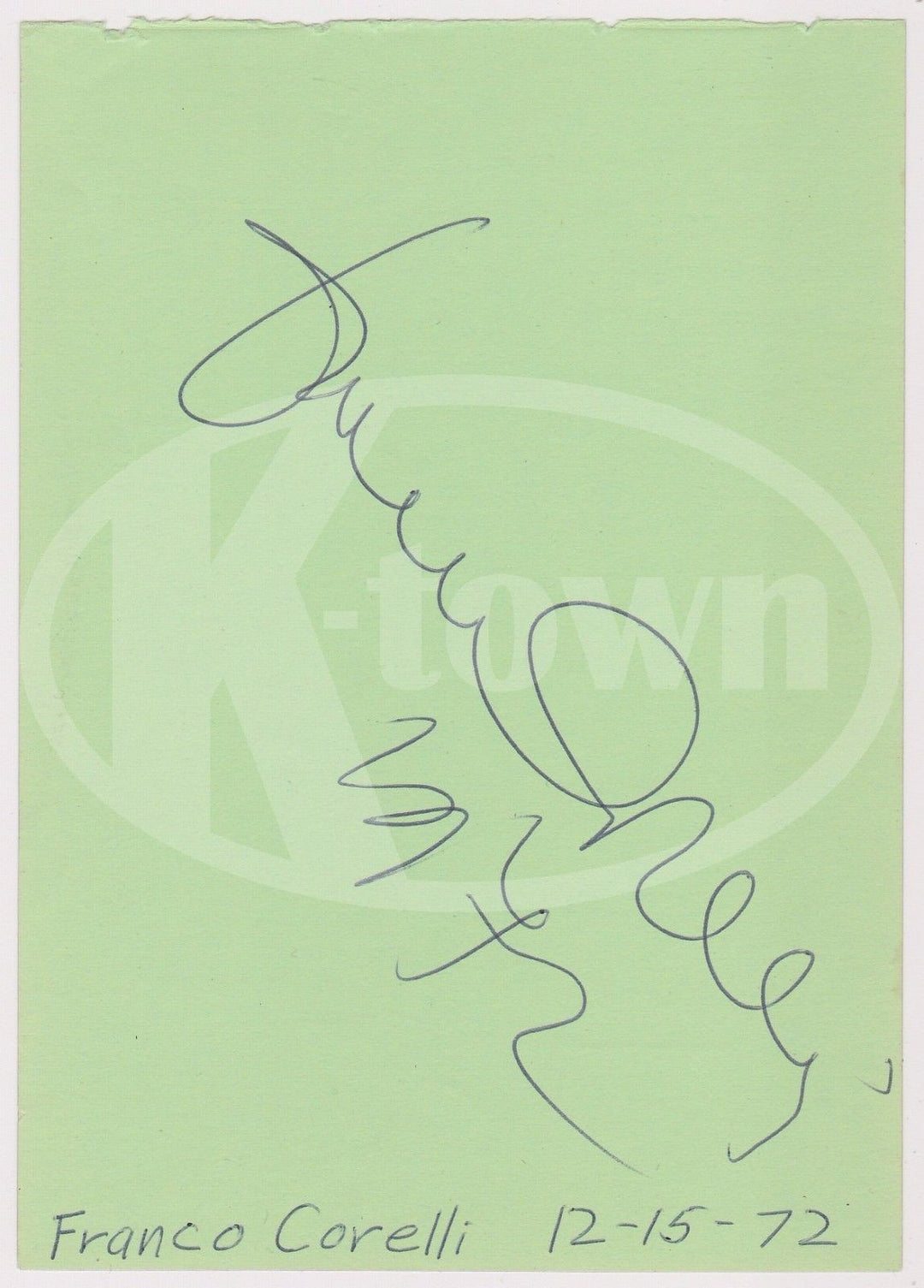 FRANCO CORELLI ITALIAN TENOR OPERA SINGER ORIGINAL AUTOGRAPH SIGNATURE 1972 - K-townConsignments