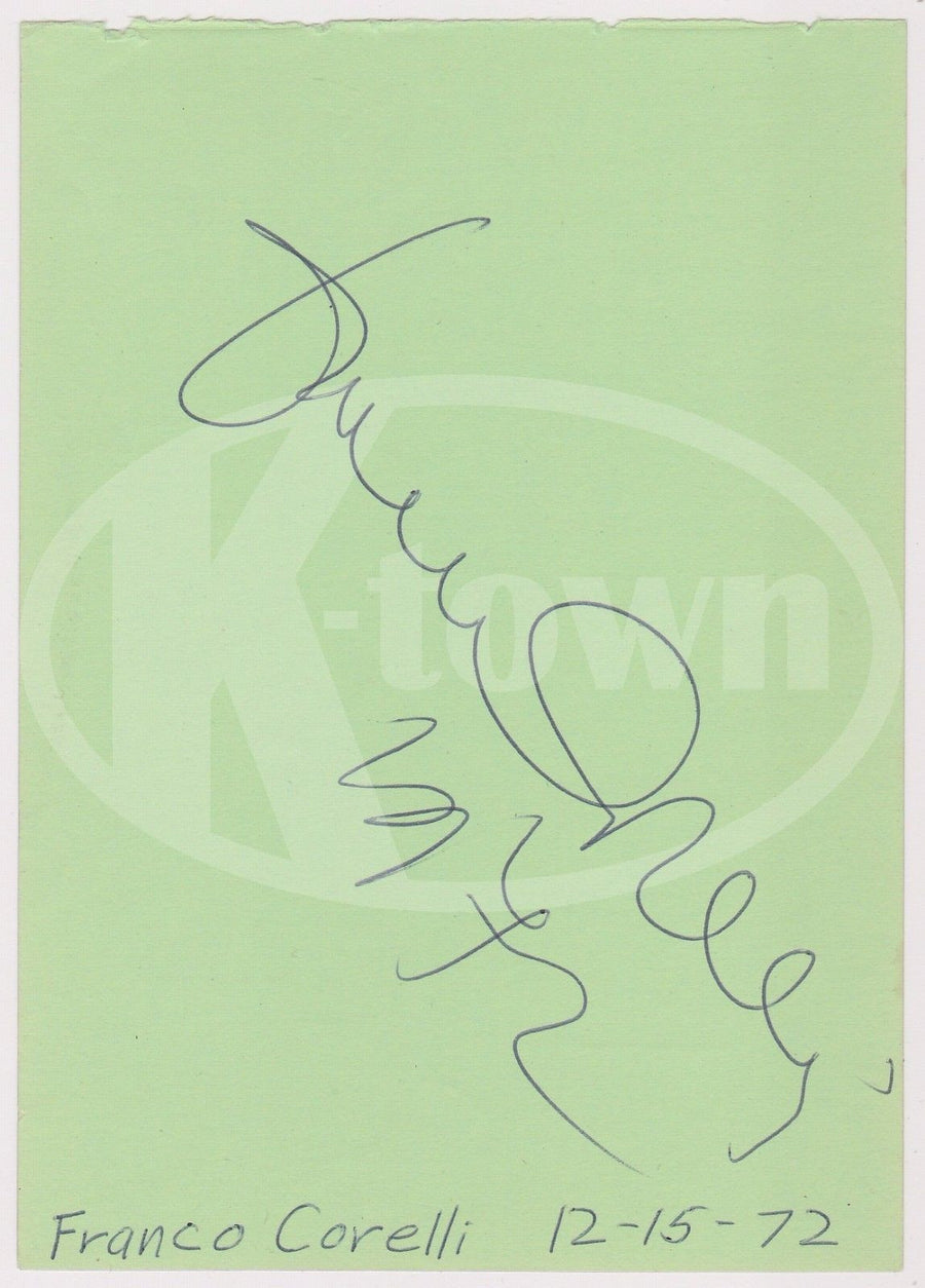 FRANCO CORELLI ITALIAN TENOR OPERA SINGER ORIGINAL AUTOGRAPH SIGNATURE 1972 - K-townConsignments