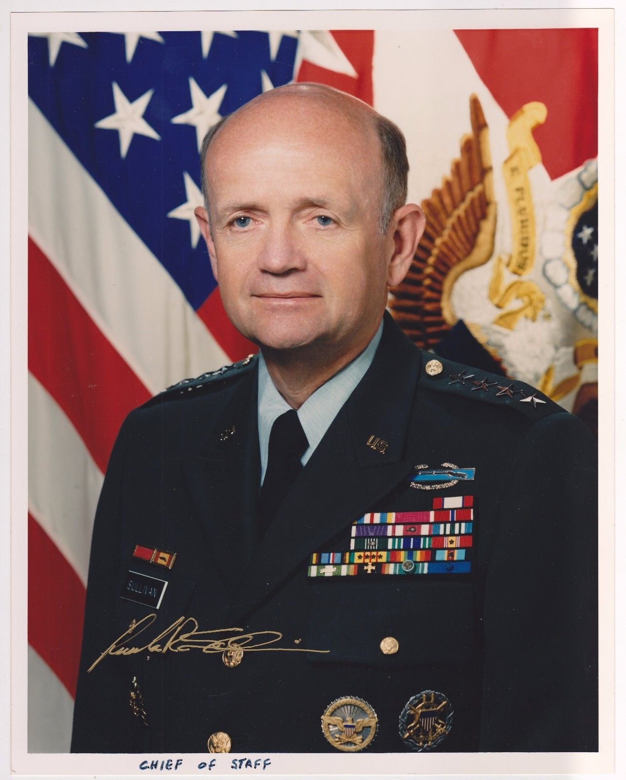 GORDON SULLIVAN 4 STAR GENERAL JOINT CHIEFS ORIGINAL AUTOGRAPH SIGNED ...