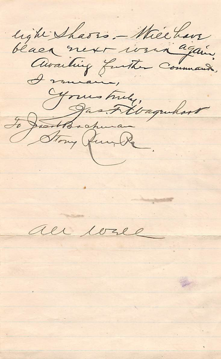 WAGENHORST GENERAL STORE MERTZTOWN PA ANTIQUE AUTOGRAPH SIGNED LETTER & ENVELOPE - K-townConsignments