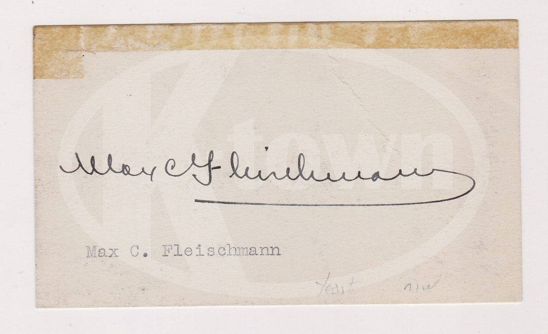 MAJOR MAX FLEISCHMANN SANTA BARBARA FOUNDATION FOUNDER AUTOGRAPH SIGNATURE CARD - K-townConsignments