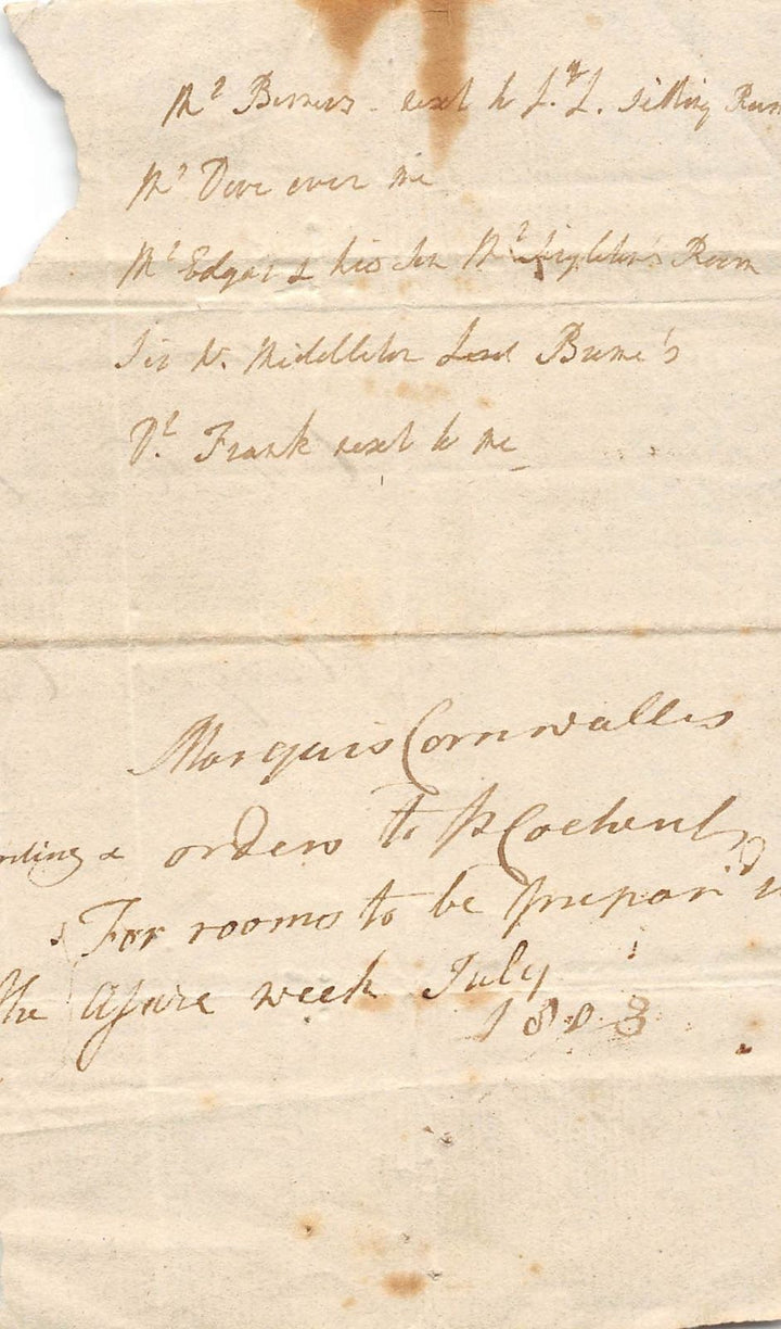 MARQUESS CHARLES CORNWALLIS BRITISH ARMY OFFICER RELATED ANTIQUE DOCUMENT 1803 - K-townConsignments
