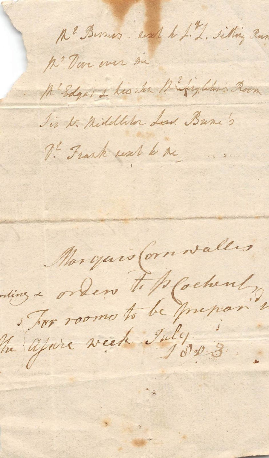 MARQUESS CHARLES CORNWALLIS BRITISH ARMY OFFICER RELATED ANTIQUE DOCUMENT 1803 - K-townConsignments