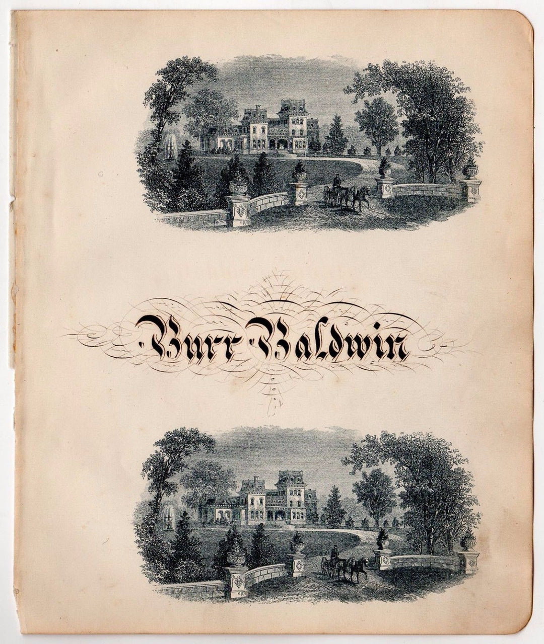 BURR BALDWIN EASTMAN COLLEGE POUGHKEEPSIE NY FOLK ART AUTOGRAPH CALLIGRAPHY 1891 - K-townConsignments