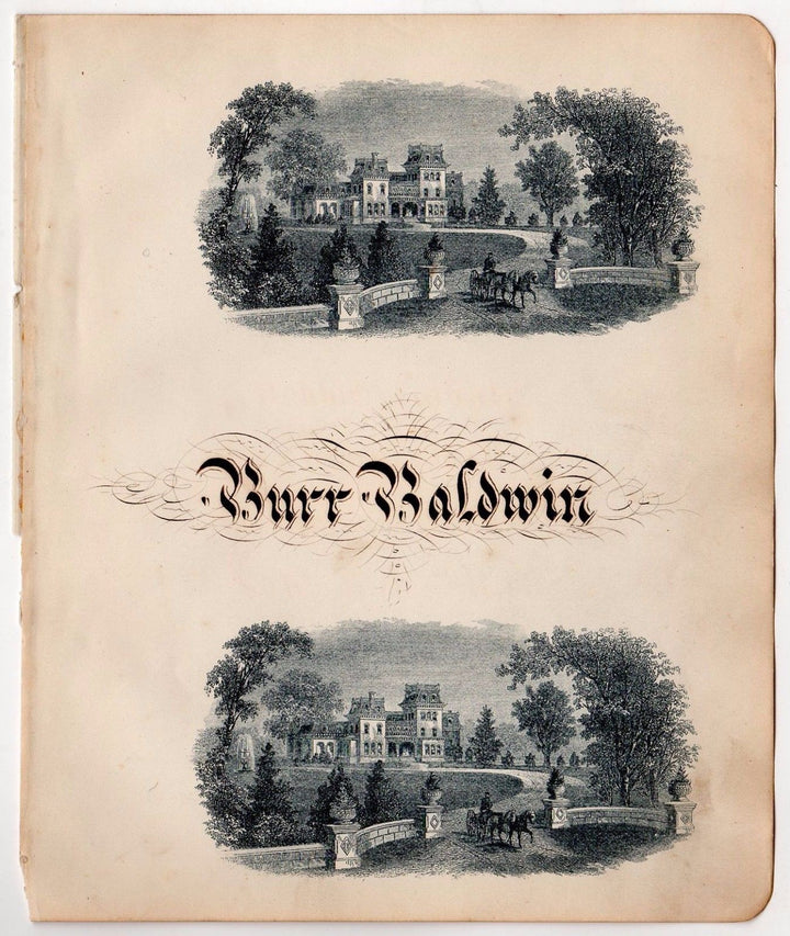 BURR BALDWIN EASTMAN COLLEGE POUGHKEEPSIE NY FOLK ART AUTOGRAPH CALLIGRAPHY 1891 - K-townConsignments