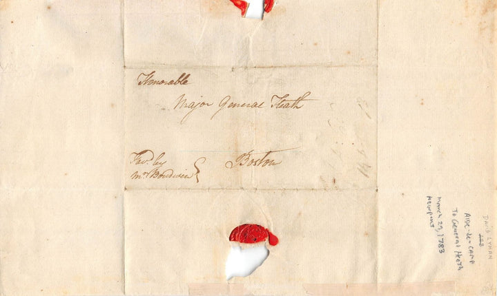 REVOLUTIONARY WAR GENERAL HEATH AID-DE-CAMP ANTIQUE FOLIO POSTAL COVER 1783 - K-townConsignments